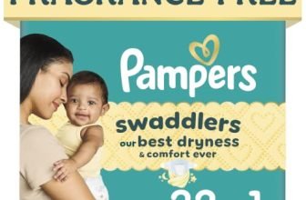 Pampers Diapers Newborn/Size 1 (8-14 lb), 32 Count – Swaddlers Disposable Baby Diapers, Jumbo Pack (Packaging May Vary)