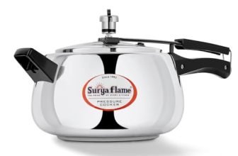 Surya Flame Stainless Steel 5 Litre Pressure Cooker with Inner Lid, Magma Gas & Induction Compatible, ISI Certified (Silver), 3-Year Doorstep Warranty