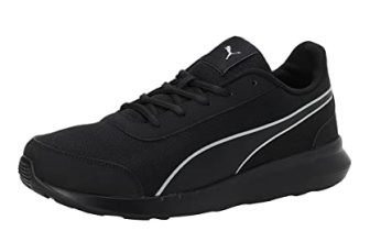 Puma mens Dazzler Black-Silver Running Shoe – 8 UK (39178201)