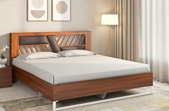 Nilkamal Zion Meta Without Storage | 1 Year Warranty Engineered Wood Queen Bed (Finish Color – Walnut, Delivery Condition – Knock Down)