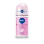 NIVEA Women Pearl & Beauty Radiance Deodorant Roll On | Underarm Deodorant with Pearl Extract & Avocado Oil for Smooth, Beautiful & Even-Toned Underarms | 72H Odour Protection, 0% Alcohol, 50 ml