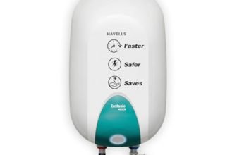 Havells Instanio Prime 25 Litre Storage Water Heater (Geyser) |Temp. Sensing Color Changing LED Indicator | Glass Coated Anti Rust Tank | Warranty: 5 Year on Tank | High Rise Compatible (White Blue)