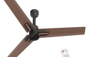 Polycab Wizzy Neo 1200mm 5-Star BLDC, Remote Ceiling fan for Living Room| 55% Energy Saving, 100% Copper, High Air Delivery, 6 Speed Setting | 4-yr Warranty,Free Installation【Brown Copper】