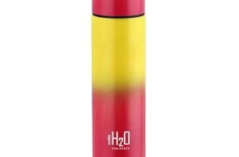 CELLO H2O Luma Stainless Steel Water Bottle For Office Use 1000ml, Yellow Pink | Single Wall Freezer & Fridge Safe Lightweight & Stylish Leakproof Rustproof Steel Water Bottle For School Kids & Travel