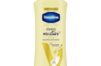 Vaseline Deep Moisture Body Lotion with Ceramide Hyaluron Fillers | 10X More Moisture for Cushion Soft Glowing Skin | For Dry Skin | Lightweight Non-Sticky Formula | 600ml