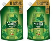 Dabur Vatika Health Shampoo – 1L (Refill Pouch) | With 7 natural ingredients | For Smooth, Shiny & Nourished Hair | Repairs Hair damage, Controls Frizz | For All Hair Types | Goodness of Henna & Amla