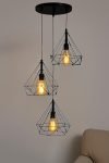 tu casa Iron Hg-35 220Watts Pendant Light, Black, Diamond