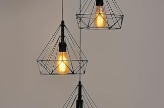 tu casa Iron Hg-35 220Watts Pendant Light, Black, Diamond