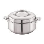 CELLO Maxima Insulated Casserole Hot Pot For Kitchen 2000 ml Silver | Easy to Serve Lightweight Outdoor Safe Keeps Food Hot and Warm Airtight Insulated Casserole Hot Pot Pack Set For Roti Rice Biryani