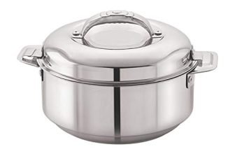 CELLO Maxima Insulated Casserole Hot Pot For Kitchen 2000 ml Silver | Easy to Serve Lightweight Outdoor Safe Keeps Food Hot and Warm Airtight Insulated Casserole Hot Pot Pack Set For Roti Rice Biryani