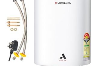 Longway Arctic 25L Storage Water Heater | Multi-Layered Safety System | 5 Star Rated | Glassline Coated Tank | Suitable for Hard Water & High-Rise Building | 5 Years Warranty on Tank | White