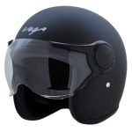 Vega Jet ISI DOT Certified Matt Finish Open Face Helmet for Men and Women with Clear Visor(Dull Black, Size:M)