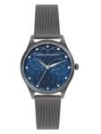 French Connection Cleo Round Analog Watch with Gun Mesh Strap for Women – FCP43GNM