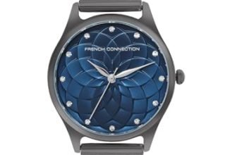 French Connection Cleo Round Analog Watch with Gun Mesh Strap for Women – FCP43GNM