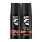 Beardo Whisky Smoke & Bourbon Perfume Body Spray (Set of 2) Spicy, Woody Oudh Deo for Men Long Lasting |Date night Deodorant for Men | Fresh Scent | Valentines day gift for husband | Gift for boyfriend | Gift for Men
