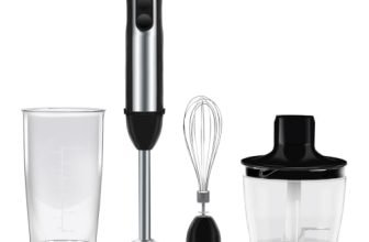 Wipro Elato FMB 204 Hand Blender with Chopper and Whisk|Powerful 200 Watt Copper Motor With Rust Free Steel Arm|3 in1 Multi-functional Mode|Four In One Blade-Churn, Whip,& Blend|Black|2- Year Warranty