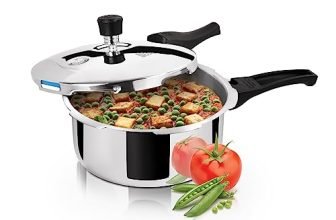 Milton ProCook Triply Pressure Cooker Stainless Steel with Outer Lid, 1.5 Litres, Induction and Gas Stove Compatible, Gasket Release System, 5 Years Warranty, ISI Certified, Silver