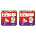 Huggies Complete Comfort Wonder Pants | Pant Style Baby Diapers L Size, 64 Count | India’s Fastest Absorbing Diaper, Patented Dry Xpert Channel, Ideal for 9 to 14 Kgs (Pack of 2)