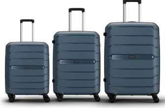 Aristocrat Liberty Set of 3 (Cabin+Medium+Large) Trolley Bag, 58+68+78Cm | Combination Lock | 8 Wheels | 5 Years International Warranty | Spanish Blue