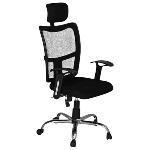 FABASIAN Ergonomic Mesh Office Chair with Adjustable Headrest, Breathable Back, Height Adjustable Seat, Armrests & 360° Swivel for Home & Office(Grey & White)
