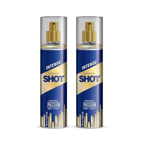 Layer’r SHOT Gold Passion Deodorant Body Spray for Men 135ml Pack of 2