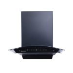 Wonderchef Ultima C-Line 60cm 1400 m3/hr Auto Clean Curved Glass Chimney | Baffle Filter | 1400M3/Hr powerful suction | Touch + 3 speed Motion Sensor control | Low Noise | 7 Year Warranty | Black