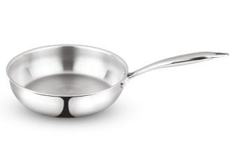 Borosil Cookfresh Tri-ply Stainless Steel Frypan with Handle | Gas, Induction Compatible | SS304 Food Grade Steel Frying Pan | Even Heat Distribution | Dishawasher Safe | 5 Year Warranty (2.3 L)