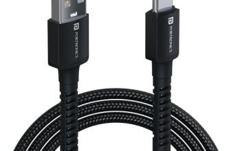 Portronics Konnect X USB to Type C Cable with 3A Output, Fast Charging & Data Transfer, Nylon Braided, Aluminium Alloy Shell, 1M Length compatible with Type C Smartphones(Black)
