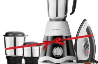 Longway Super Dlx Mixer Grinder with Kwid 1100W Dry Iron | 500 W Powerful Motor | 3 Jars for Grinding, Mixing, Juicing | 2 Years Warranty (Black & Gray, Combo Offer)