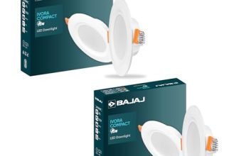Bajaj Polycarbonate Ivora Compact Downlight | 5W LED Downlight | for Smaller Spaces | Long Life of 25000 Hours | Soothing Light (Pink, Pack of 2)