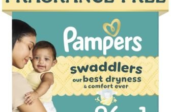 Pampers Swaddlers Diapers, Size 1 (8-14 lbs), 96 Count, Absorbent, Keeps Baby Dry and Comfortable, Skin Safe Disposable Baby Diaper (Packaging May Vary).