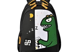 Gear Giant Monster Backpack 15″/20L Small Water Resistant School Bag/Casual Backpack/Daypack/Kids Bag for Boys/Girls (Black-Yellow)