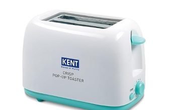 KENT Crisp Pop Up Toaster 750 Watts | 2 Slice Automatic Pop Up Electric Toaster | 6 Heating Modes | Auto Shut Off | Removable Bread Crumbs Tray | White