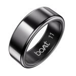 boAt SmartRing Active Plus, Auto HR, Sleep, SpO2, Stress & Skin Temperature Monitor, Stainless-Steel Build, 5 ATM, Weighs Only 5 gm, Portable Charging Case, smart Ring for Men (11, Midnight Black)