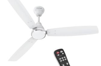 Polycab Wizzy Vibe 1200mm 5-Star BLDC Ceiling fan for Home with Remote| Energy Saving | High Air Delivery | 3+1 yr Warranty [Matt White]