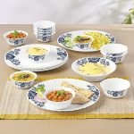 Larah by Borosil 19 Pieces Leona Opalware Dinner Set for Family of 6