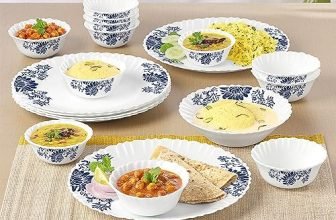 Larah by Borosil 19 Pieces Leona Opalware Dinner Set for Family of 6