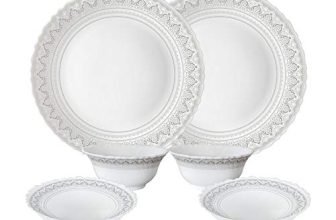 Larah by Borosil Classic Opalware Dinner Set, 6 -Piece, White