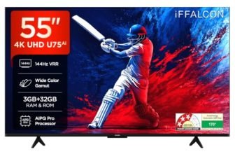 iFFALCON 139 cm (55 Inches) 4K UHD Smart LED Google TV | 144Hz VRR | 3GB RAM | Dolby Vision & Atmos | Game Master | 55U75