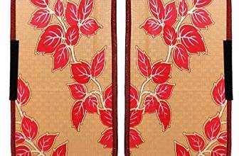 Heart Home Leaf Design PVC 2 Pieces Fridge/Refrigerator Handle Cover (Gold & Red) CTHH5392, Standard