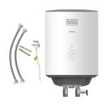 Black+Decker Zimina Geyser 15 Ltr | Storage Water Heater for Home & Kitchen | Free Connecting Pipe | 2KW | BEE Star Rated | Polymer Coated Tank I 8 BAR Rated Pressure I 5 Yr Tank Warranty