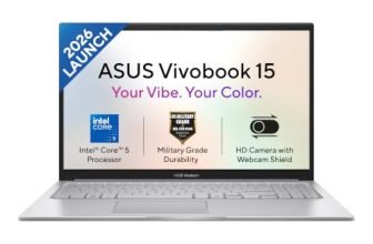 ASUS Vivobook 15 (2026),Intel Core 5 120U,(i5-14th Gen),Fingerprint Sensor,8GB RAM,512GB SSD,FHD,15.6″(39.6 cm),Win 11,M365 Basic(1Y),Office 24,Cool Silver,1.7 Kg,X1504VAP-IN011WS,Thin & Light Laptop