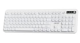 Acer SoftKey Pro Wireless Keyboard | 2.4GHz USB Connectivity | Full-Size 108-Key Layout with Numeric Keypad | Silent Round Keys | Slim Minimalist Design | Windows & iOS | White | AAA Battery Included