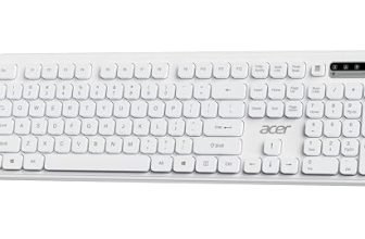 Acer SoftKey Pro Wireless Keyboard | 2.4GHz USB Connectivity | Full-Size 108-Key Layout with Numeric Keypad | Silent Round Keys | Slim Minimalist Design | Windows & iOS | White | AAA Battery Included