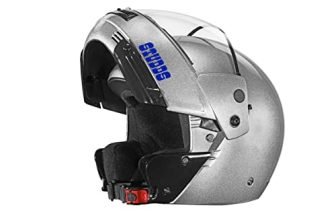 Studds Ninja Pastel Plain Flip Up Full Face Helmet (Silver Grey, M)
