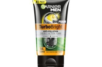 Garnier Men, Face Wash, Brightening & Anti-Pollution, TurboBright Double Action, 155 g