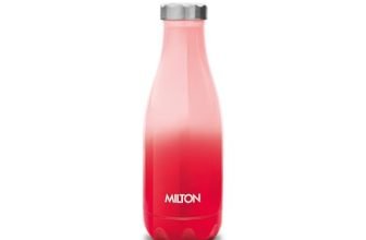 Milton Prudent 350 Thermosteel Bottle, 360 ml Water Bottle, 24 Hours Hot and Cold, Double Wall Vacuum Insulated, Water Bottles, Tea Flask/Coffee Flask for Sports, Travel, Red