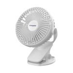 Crompton Siro Rechargeable Clip Fan 100MM | Safety Grill Design | Replaceable Battery | Type-C Charging | 360° Adjustable Rotation | Personal Cooling Fan for Desk, Bedroom & Travel (White)