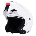 Vega Crux ISI Certified Flip-Up Helmet for Men and Women with Clear Visor(White, Size:M)