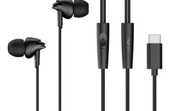 boAt Bassheads 300C Wired Earphones,Type-C Jack, 10mm Drivers, Signature Sound, in-Line Microphone, Integrated Controls, Voice Assistant & 120cm Cable (Active Black)